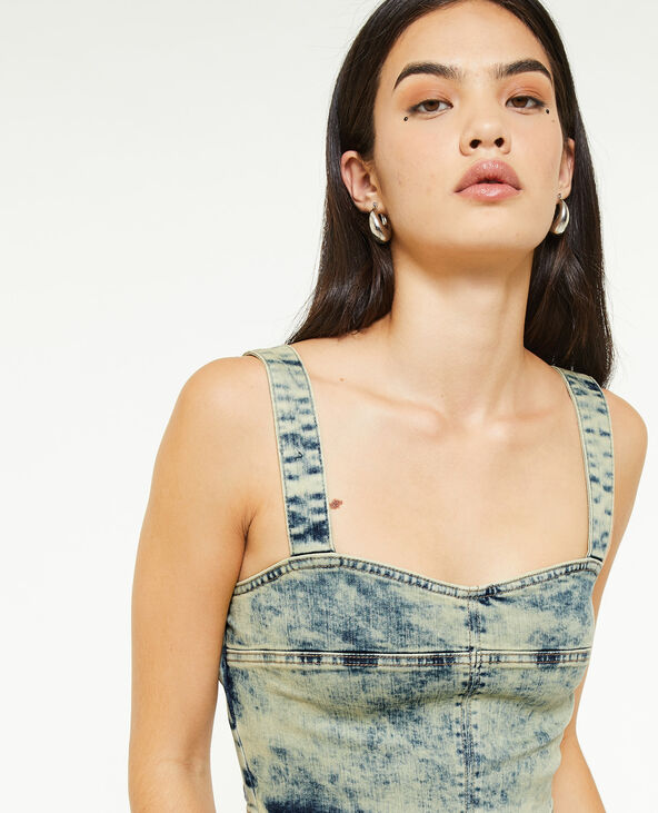 Brassière en jean bleu - Pimkie