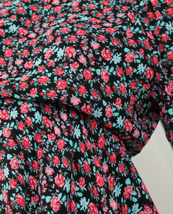 Robe trapèze fleurie noir - Pimkie