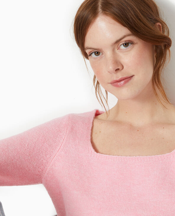 Pull en maille encolure carrée rose - Pimkie