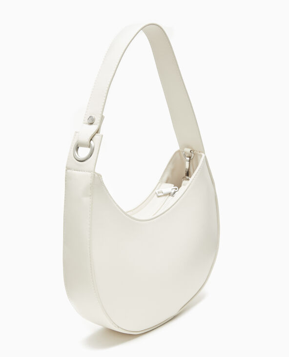 Sac rigide forme demi-lune porté épaule blanc - Pimkie