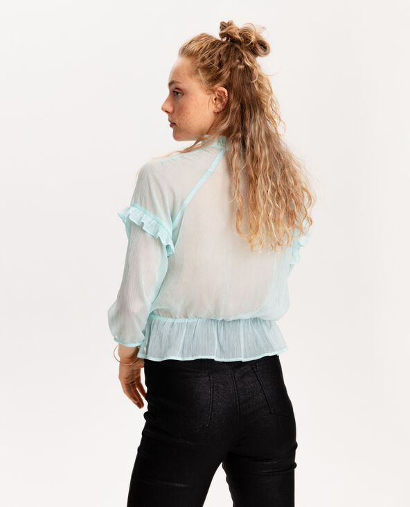 Blouse transparente bleu turquoise - Pimkie