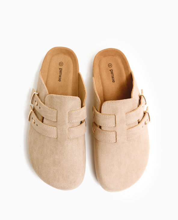 Mules sabots en suédine camel - Pimkie