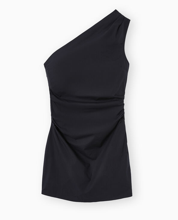 Robe courte asymétrique one shoulder noir - Pimkie