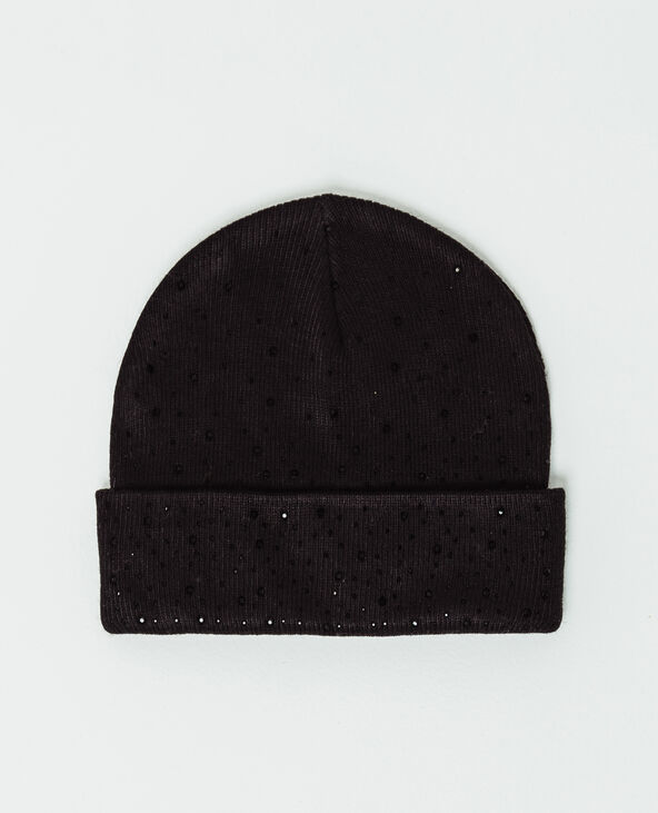 Bonnet à strass noir - Pimkie