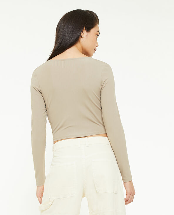 Top encolure carrée effet corset gris clair - Pimkie