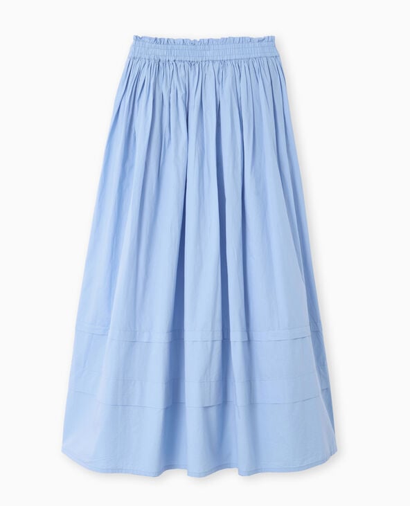 Jupe longue en popeline avec ceinture élastiquée bleu - Pimkie