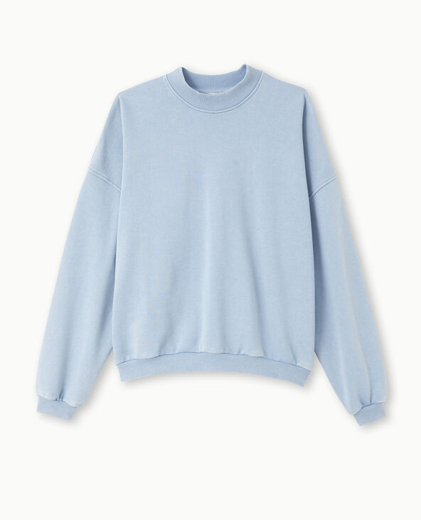 Sweat col rond avec effet délavé bleu - Pimkie