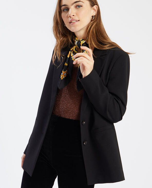 Long blazer noir new arrivals femme