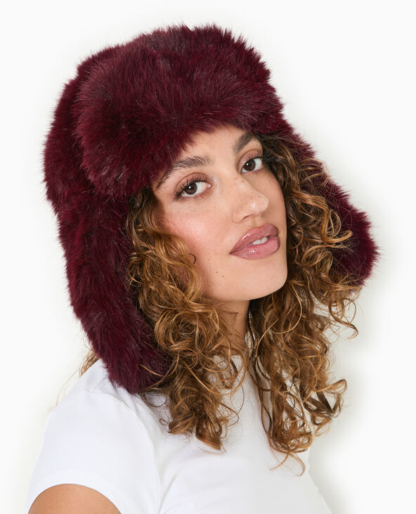 Chapka en fausse fourrure bordeaux - Pimkie