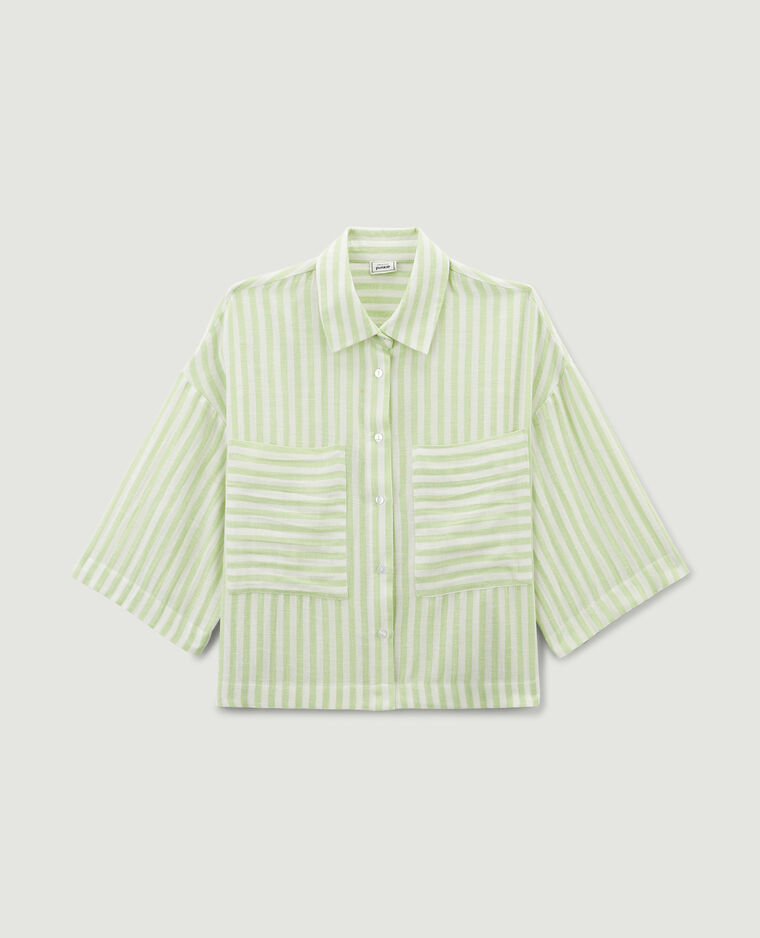 Chemise à rayures vert - Pimkie