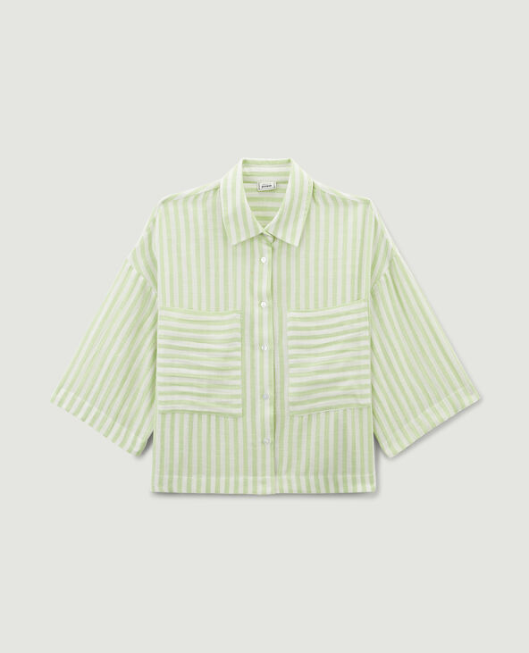 Chemise à rayures vert anis - Pimkie