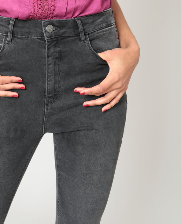 Jean skinny taille haute gris foncé - Pimkie