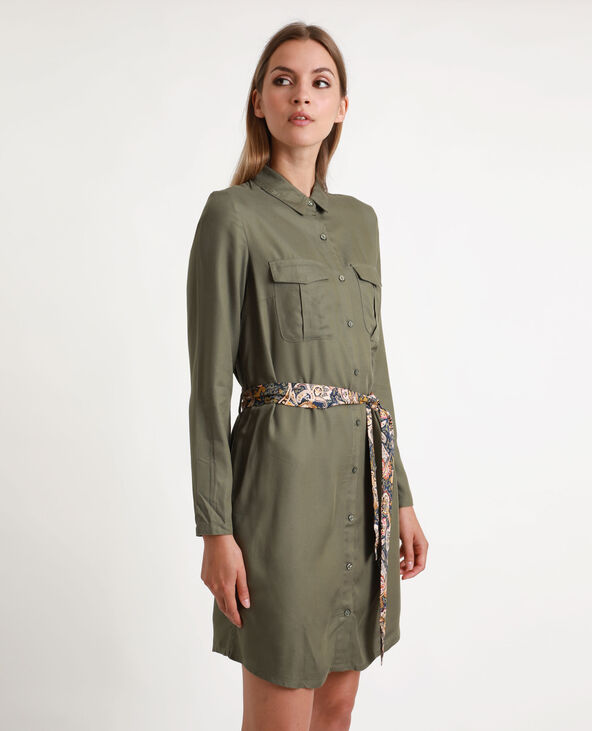 Robe chemise kaki on sale