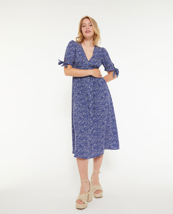 Robe longue boutonnée bleu - Pimkie