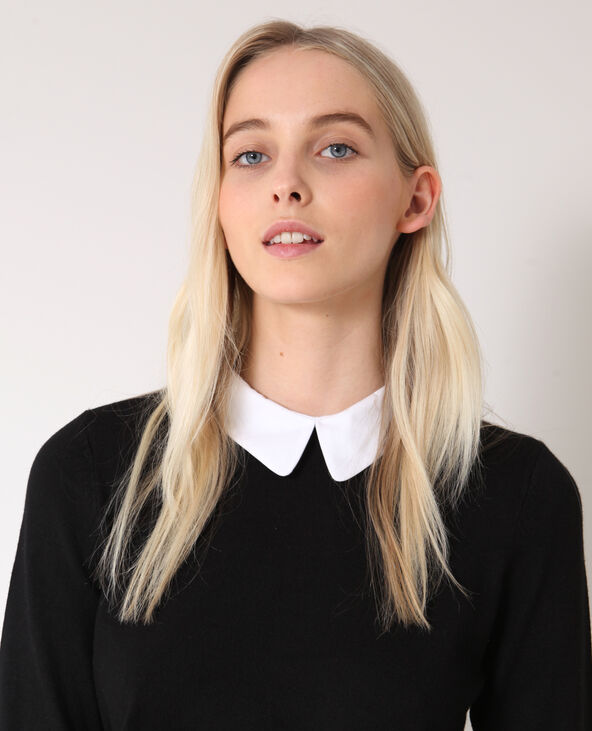 Pull à col claudine noir - Pimkie