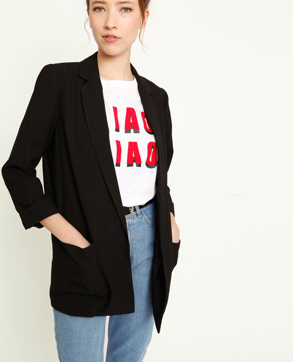 Blazer à manches 3/4 noir - Pimkie