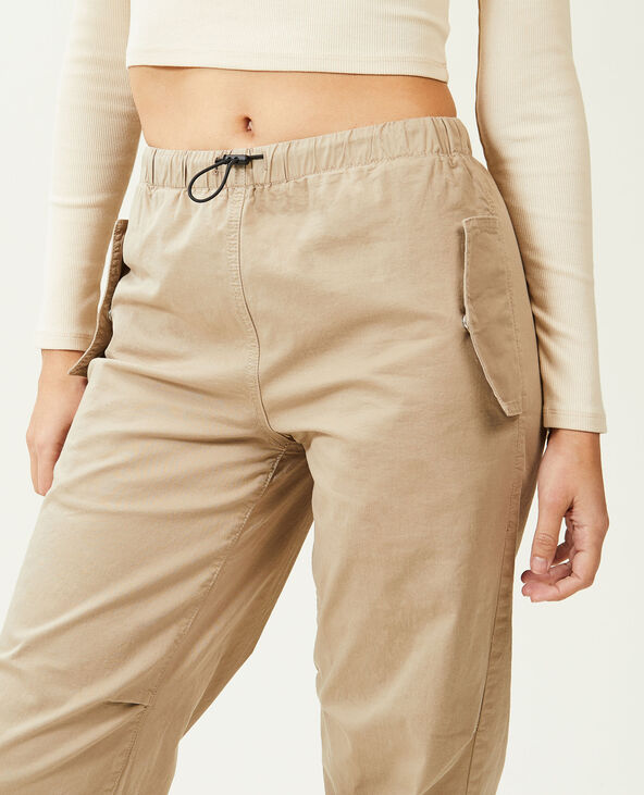 Pantalon parachute multipoche taupe - Pimkie