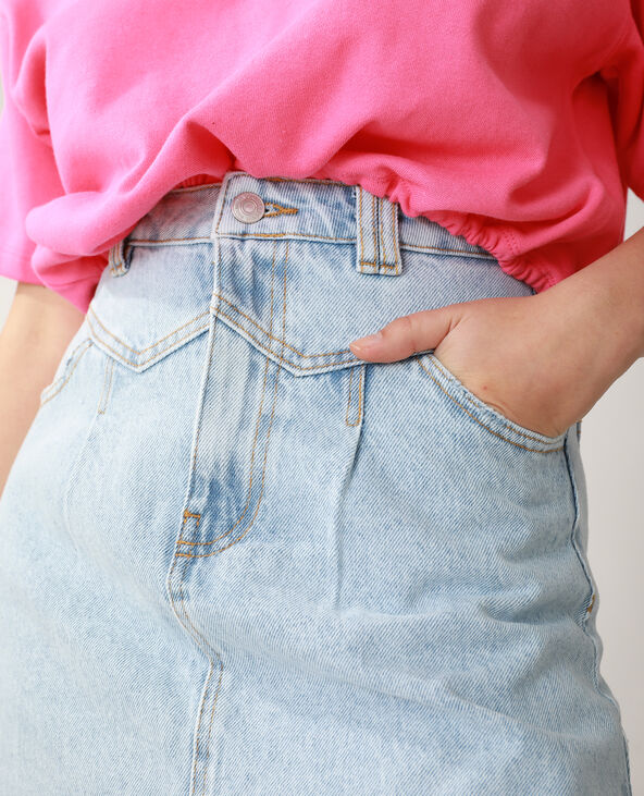 Jupe en jean bleu clair - Pimkie