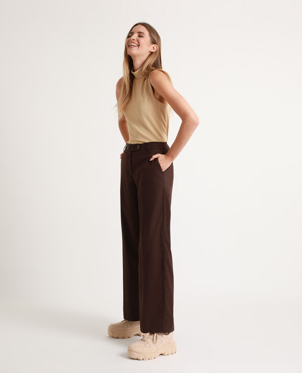 Pantalon large marron - Pimkie