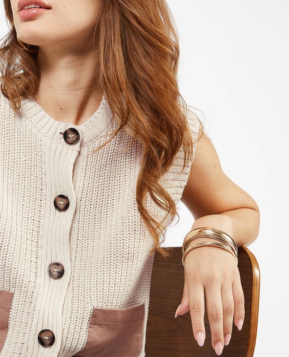 Gilet sans manche avec poches contrastées beige - Pimkie
