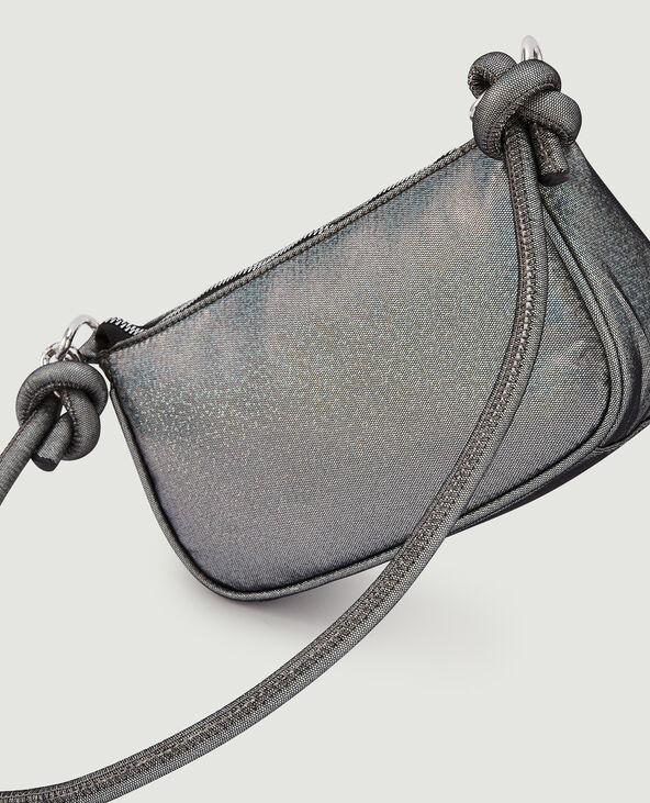 Sac baguette tissu métallisé argenté - Pimkie