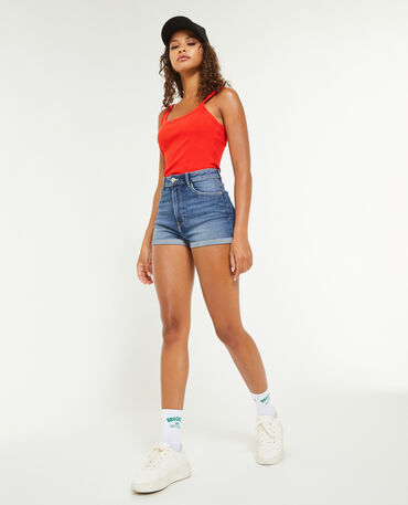 Short taille haute jean femme sales