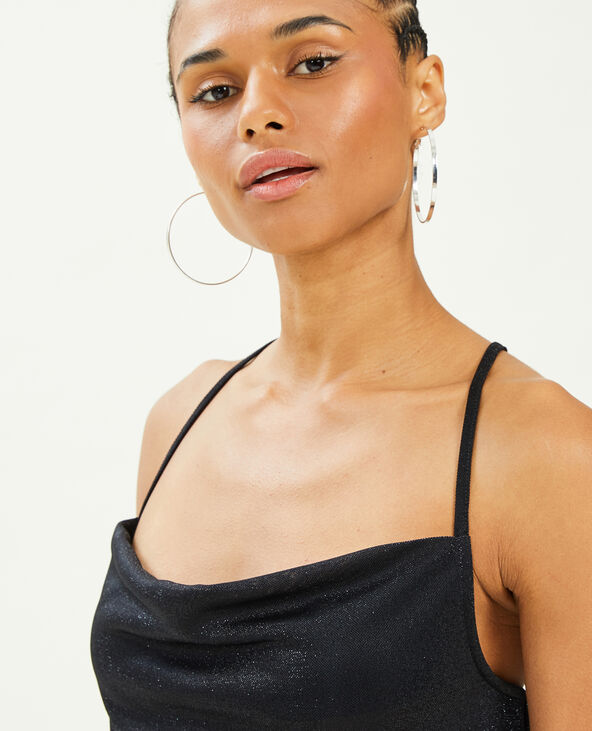 Top col bénitier avec lurex noir - Pimkie