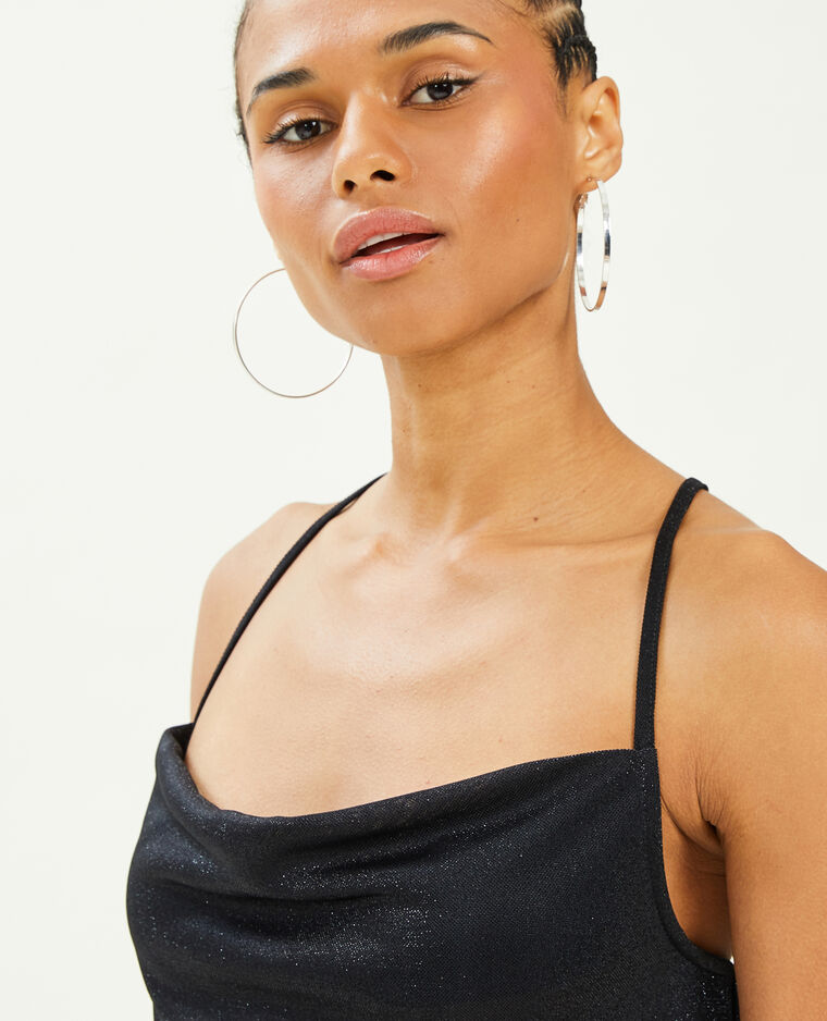 Top col bénitier avec lurex noir - Pimkie