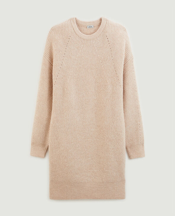 Robe pull en maille beige - Pimkie