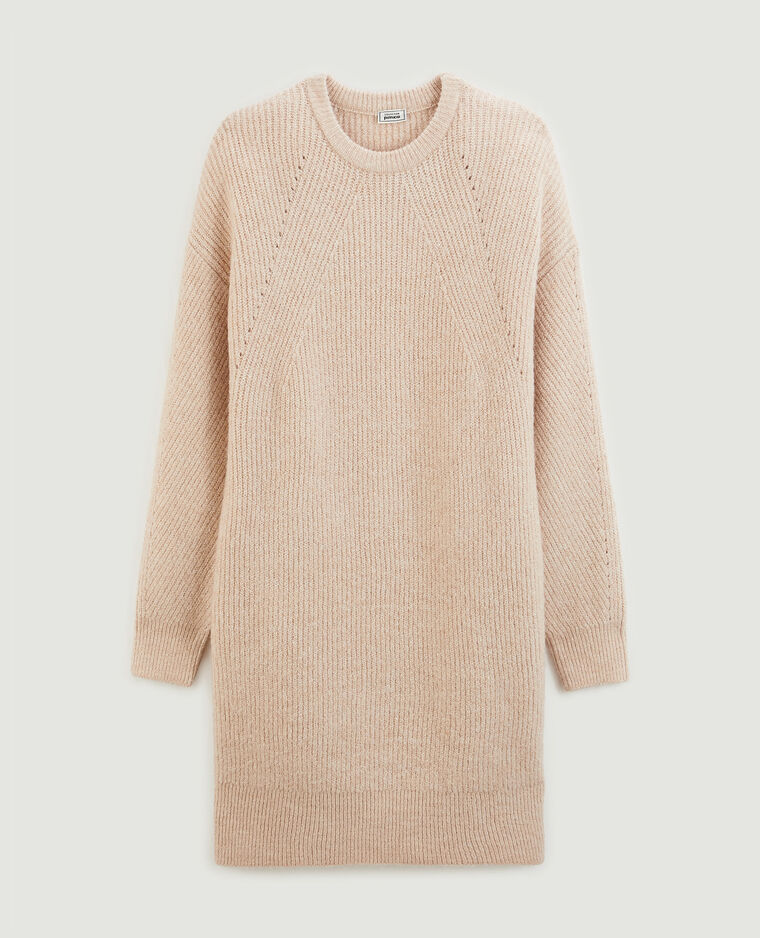Robe pull en maille beige - Pimkie