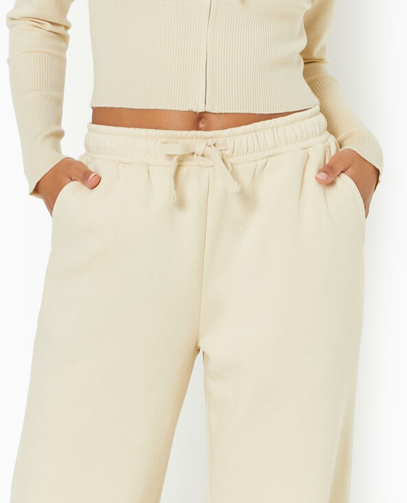 Pantalon de jogging droit en molleton beige - Pimkie