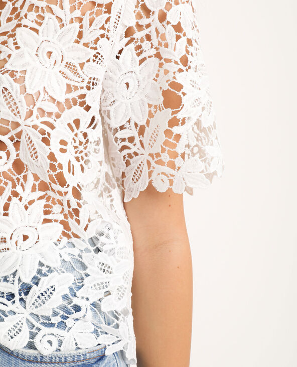 T-shirt en dentelle blanc - Pimkie