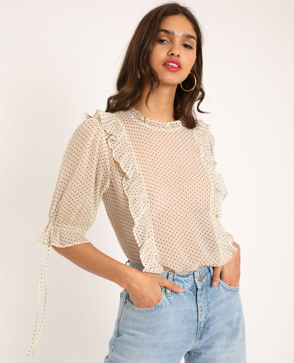 Blouse à pois écru - Pimkie