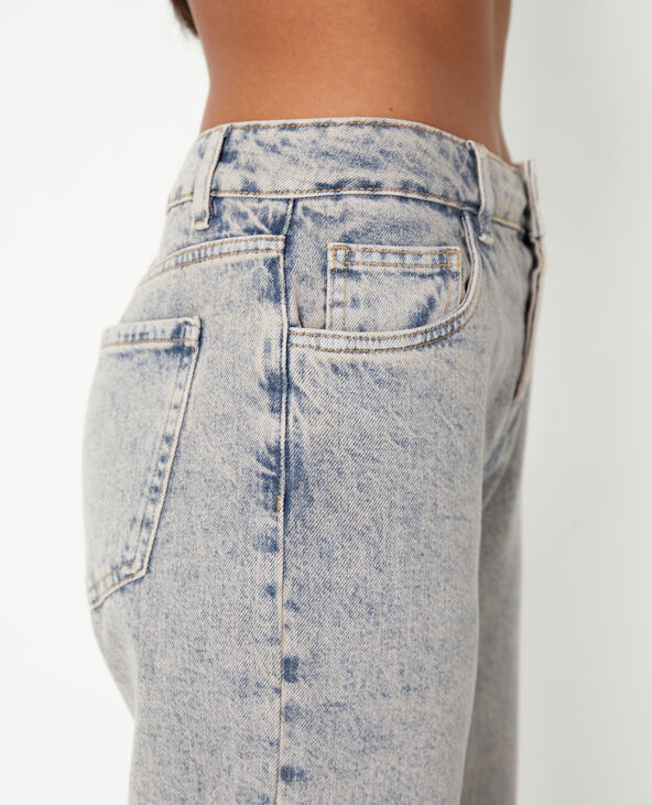 Jean wide taille basse effet délavé rose clair - Pimkie