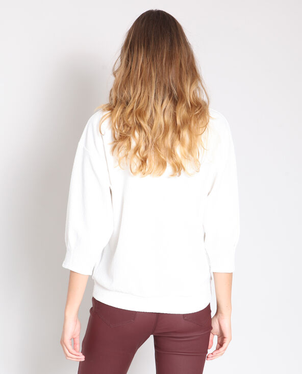 Sweat à manches bouffantes blanc - Pimkie