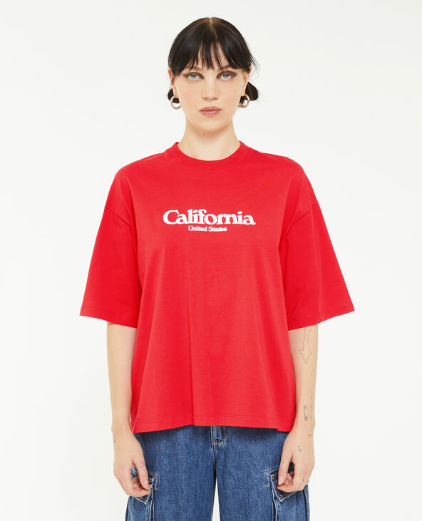 T-shirt oversize imprimé rouge - Pimkie