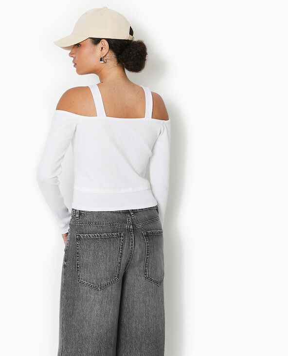 Top court effet 2 en 1 blanc - Pimkie