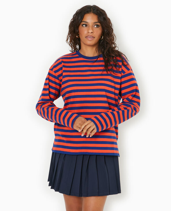Marinière oversize manches longues bleu marine - Pimkie