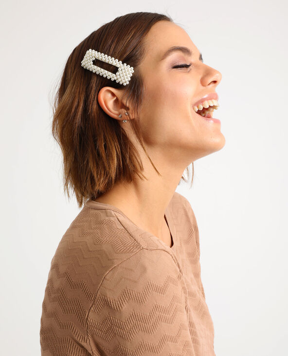 Barrette à perles blanc - Pimkie