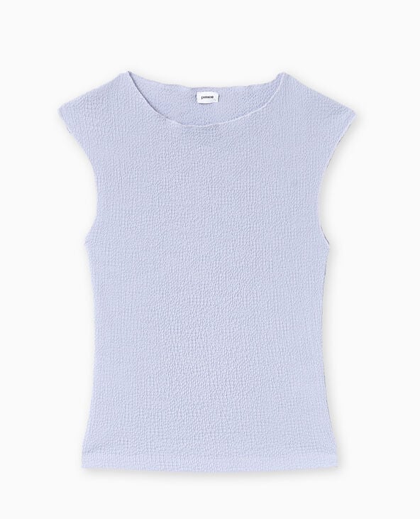Top sans manches en tissu reliefé bleu - Pimkie