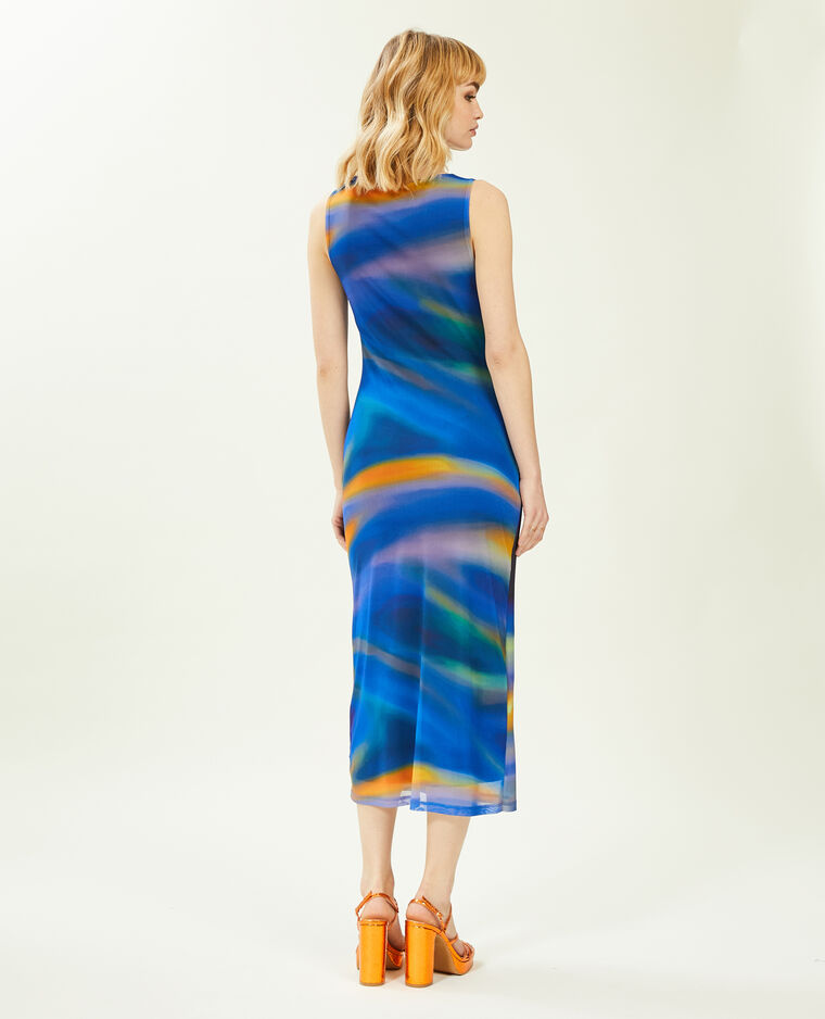 Robe longue sans manche en micro-mesh bleu - Pimkie