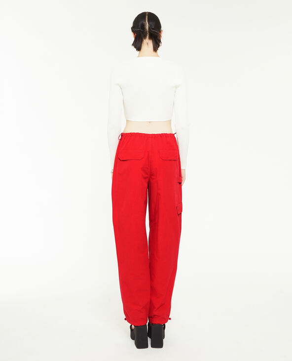 Pantalon parachute ceinture élastiquée rouge - Pimkie
