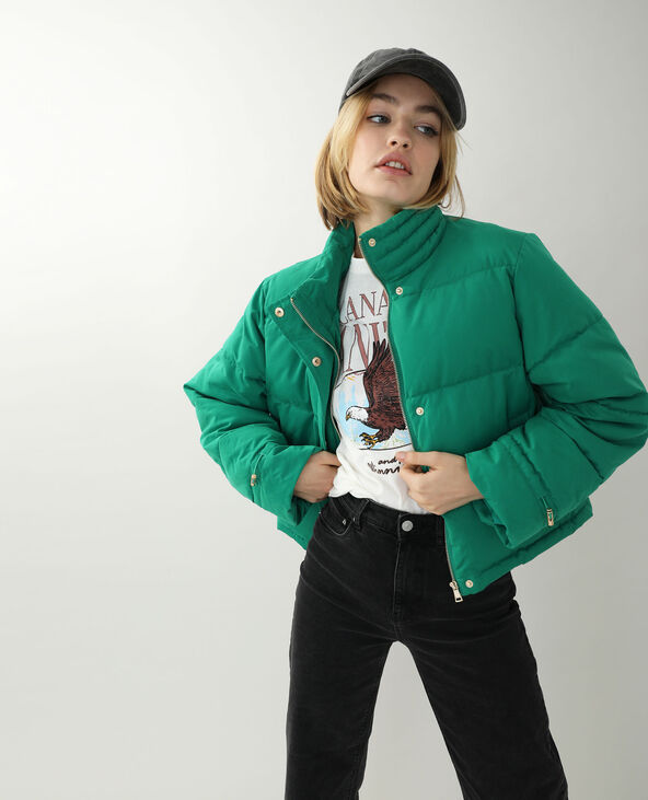 Doudoune col montant vert foncé - Pimkie
