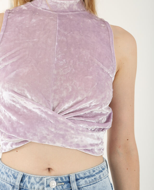 Cropped top velours lilas - Pimkie