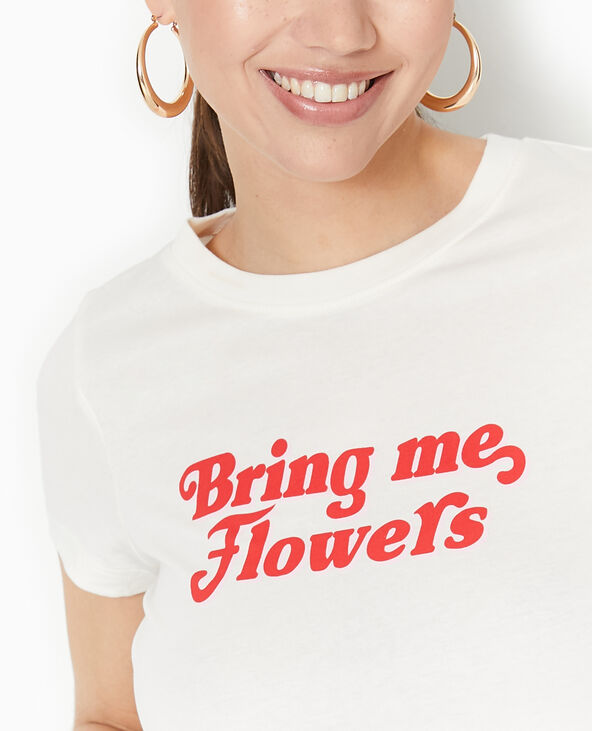 T-shirt manches courtes avec print écru - Pimkie