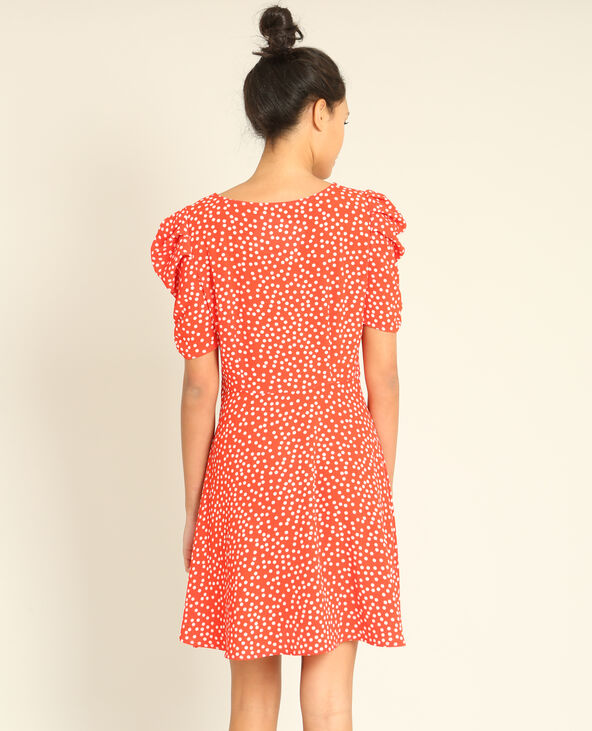 Robe fluide imprimée rouge - Pimkie
