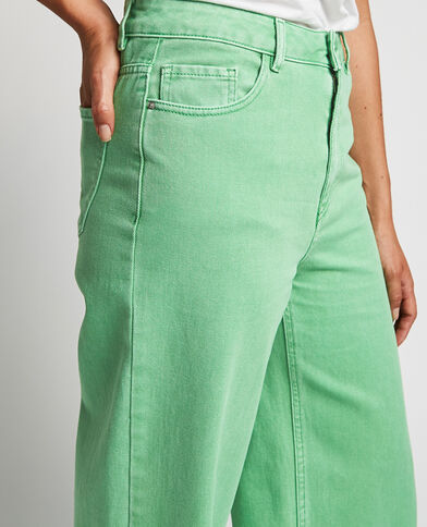 Jean wide leg couleur vert - Pimkie