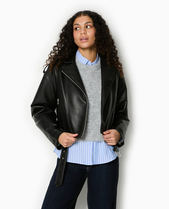 Pull court en maille douce et poilue gris - Pimkie