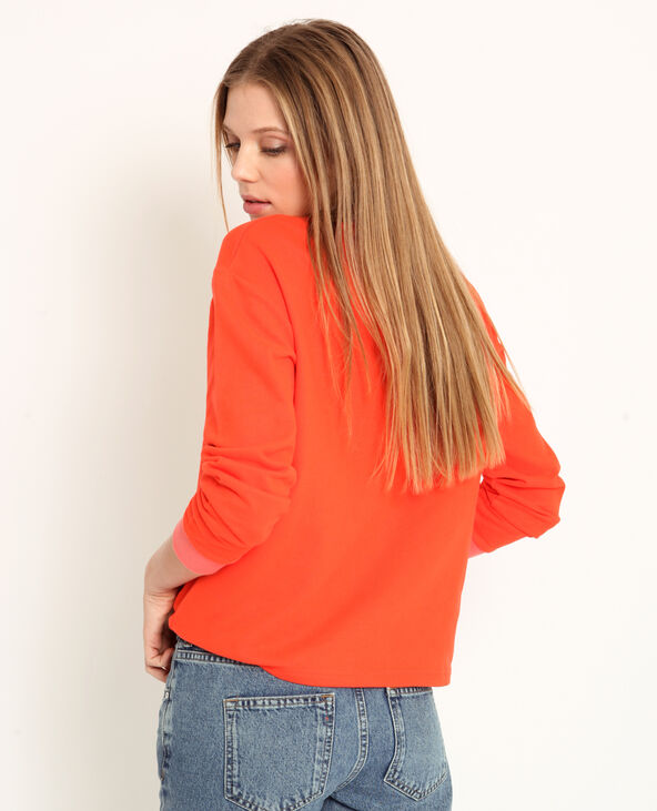 Sweat à message orange - Pimkie