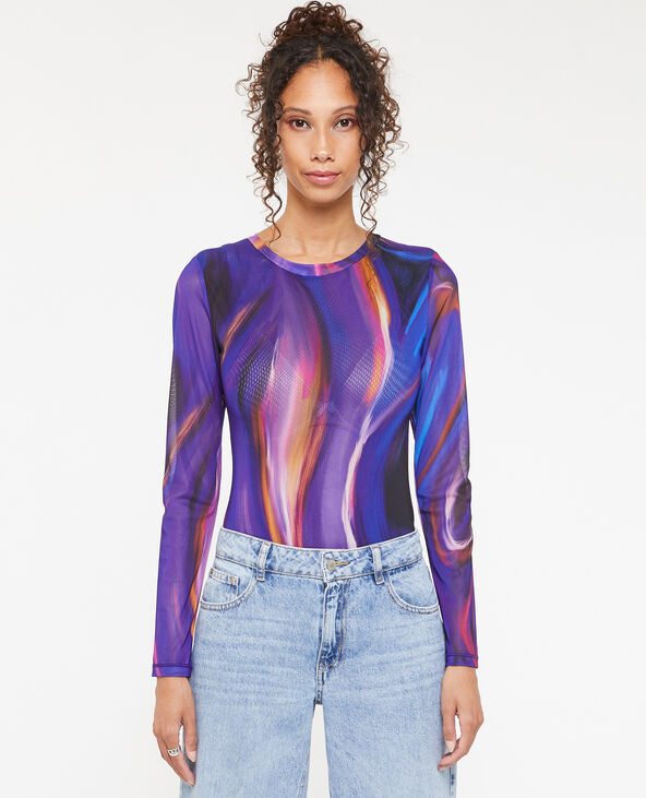 Body manches longues en tulle lilas - Pimkie